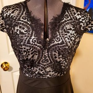 Black dress with lace front and open keyhole backing